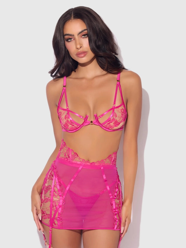 Nova Pink 3pc Lingerie Set