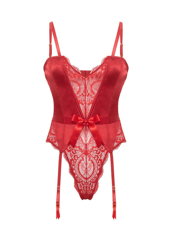 Rumi Satin and Lace Teddy