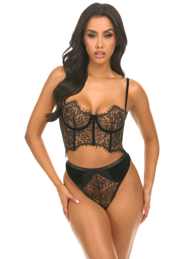 Emery Lace Longline Bra Set