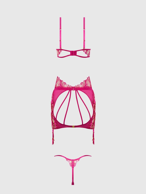 Nova Pink 3pc Lingerie Set