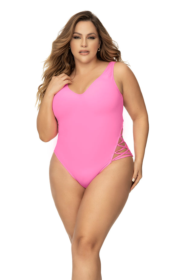 Sophia One Piece Swimsuit with Lace-Up Detail