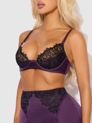 Jocelyn Lace and Satin 3pc Lingerie Set