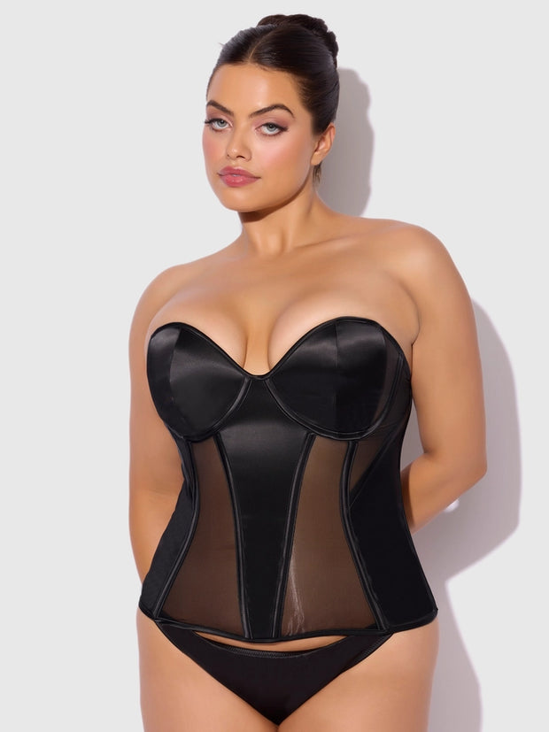 Juliet Satin & Mesh Underwire Corset