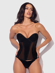 Juliet Satin & Mesh Underwire Corset