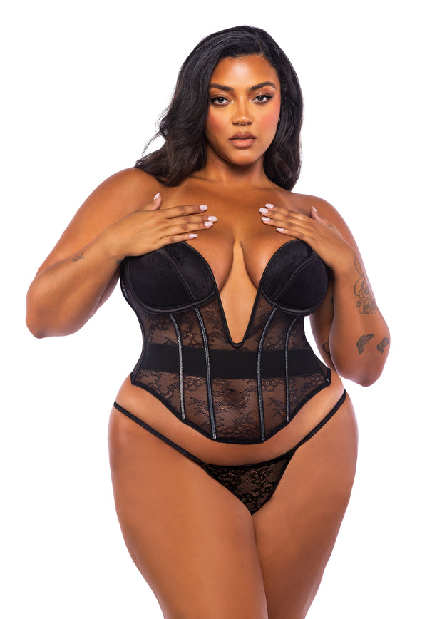 Belle Noir Corset Set