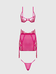 Nova Pink 3pc Lingerie Set