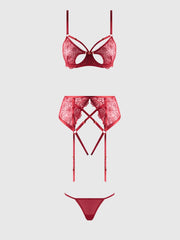 Rosalie Rouge Embroidered Bra Set